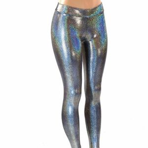 Coquetry Clothing Silver Holographic Leggings